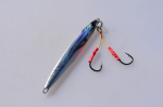 A knife jig is a metal fishing lure with a tail weight that's designed to fall quickly and dart side to side. The slender shape of the jig helps it sink quickly, and the vibration it creates attracts fish. Knife jigs are effective for catching a variety of fish, including tuna, snapper, amberjack, and group. On the west coast, we use the Reflective Mackerel Knife Jig(4.5oz) to catch multiple species of rock or migratory fish. This jig ships with a single assist hook on the front or top of the jig. Placement of the hook is designed to reduce the risk of losing the jig in the rocks or other obstructions. Knife jigs have a long, skinny profile that vibrates and sinks rapidly.  For knife jigging, many anglers recommend braided line in the 30–40 pound test range especially in deep water. Braided line is strong, has little to no stretch, and is more sensitive than monofilament. This makes it easier to feel the jig's movement and any bites Twitching knife jigs to target the bigger snapper under the workups.  Reflective Mackerel Knife Jig(4.5oz) Length: 5.7 inches long Color: Grey Mackerel Pattern (Photo looks Blue) Hooks: One Double Assist Hook Using these jigs is easy. Drop the jig over the side and let it free fall to the bottom. Put the reel in gear. Reel the jig up around 5 feet and give it a sharp jerk. Knife jigs create a vertical "jumping" motion that attracts fish. You can jerk the jig around and fish will find it. Making these jigs ain't rocket science, and anyone can make some. Jigging is a simple and effective technique for catching a variety of fish day or night. Squid is tough and stays on the hook. Fish the jig as vertically as you can, ie, avoid scope in your line. To accomplish this, use enough weight (eg, 250 to 500 gram jigs depending on the current. You would want to let the slack expire for a better hook set. Slowly crank the fish to the surface and repeat the process.